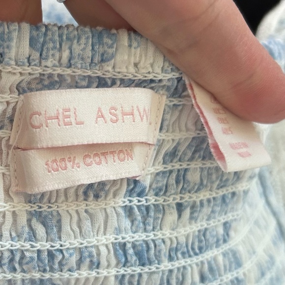 Rachel Ashwell Blue Toile Cotton Eyelet Lace Babydoll Dress Cottagecore Boho S - Picture 6 of 10